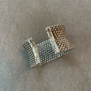 John Hardy Kali wide woven mesh bracelet SS